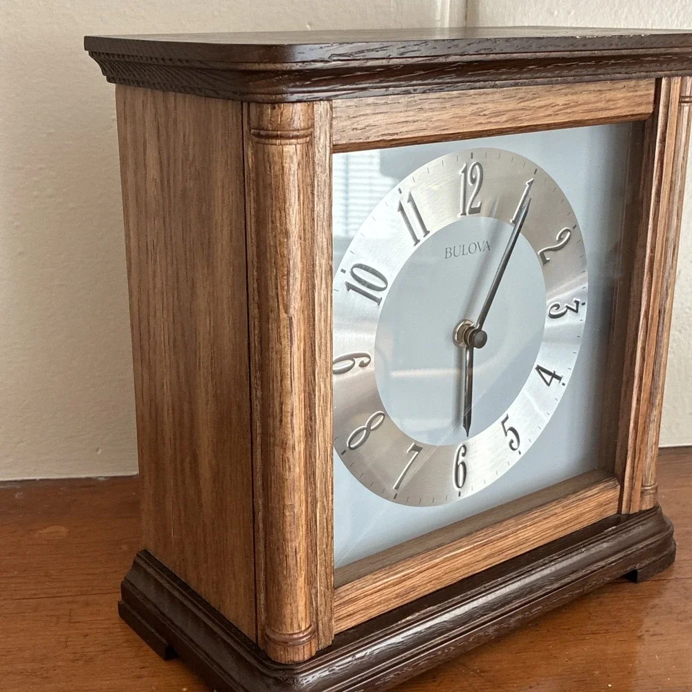 BULOVA MANTEL CLOCK -THE WOODBURY- WITH HARMONIC CHIMES B1657 - Working!!!